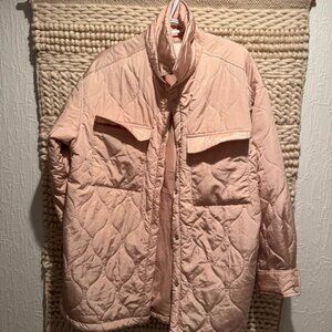 H&M large Quilted light pink jacket